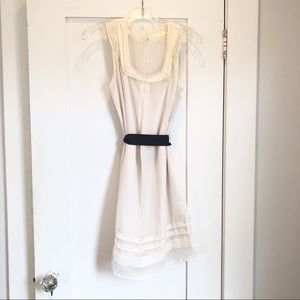 Anthro Pins and Needles Cream Sheer Dress